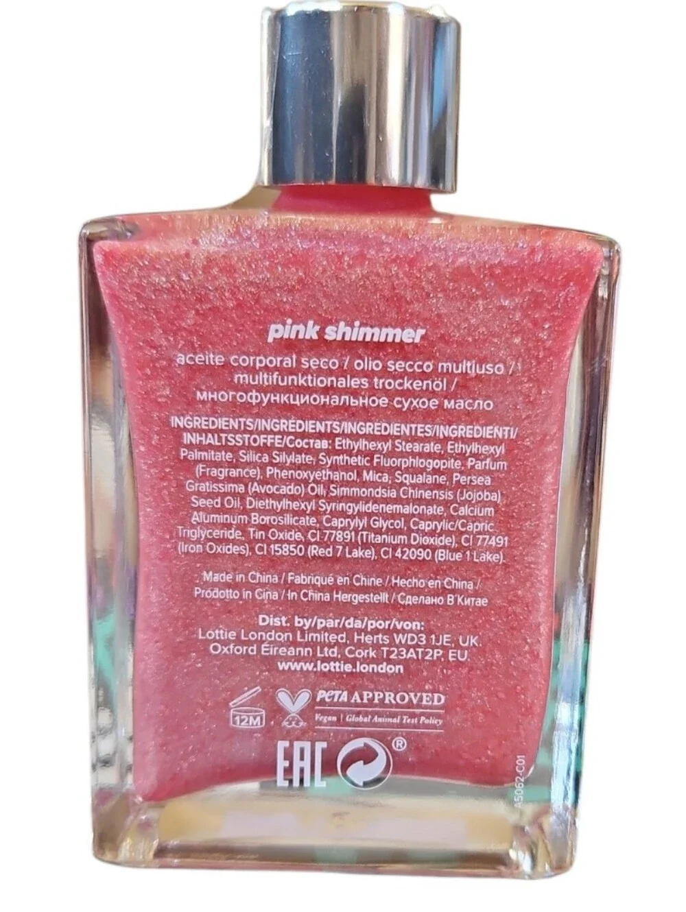 Lottie London Sweet Drizzle Multi-Purpose Dry Oil Pink Shimmer 50ml NEW